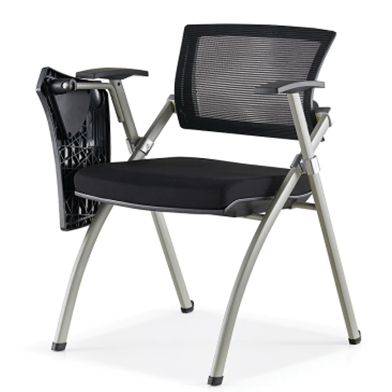 Modern Ergonomic Mesh Office Chair - Rectangular Folding Desk Chair With Optional Writing Tablet For Home Office