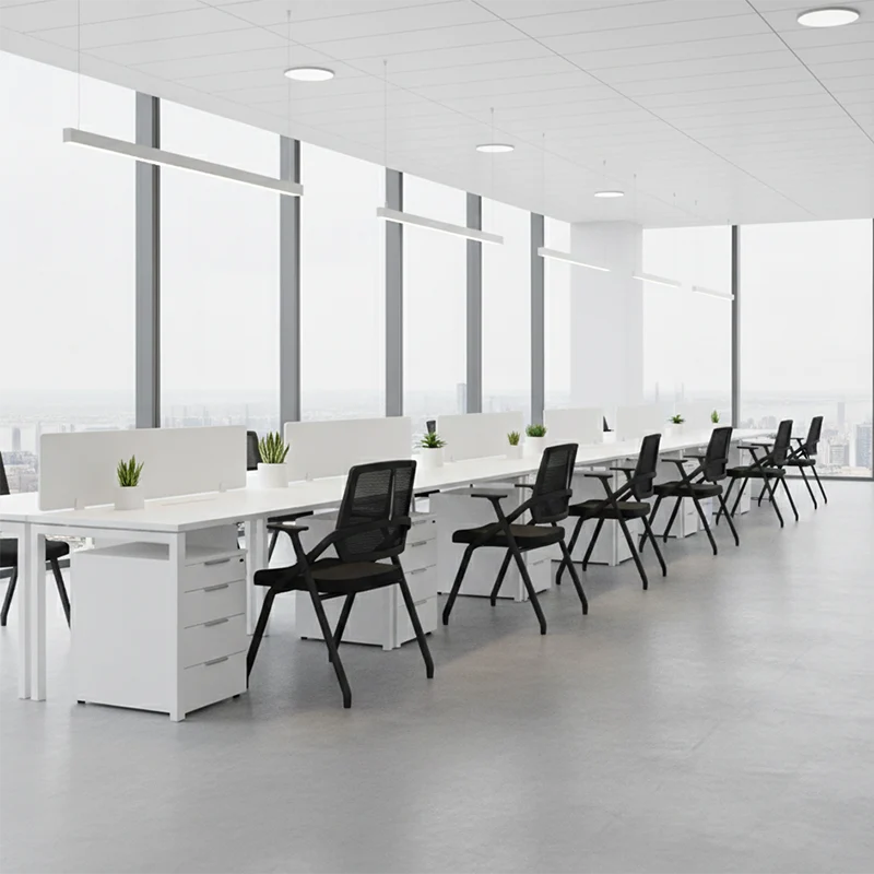 Modern Ergonomic Folding Office Chair - Space-Saving Nesting Training Chair With High-Density Foam & Silent Casters For Home Office