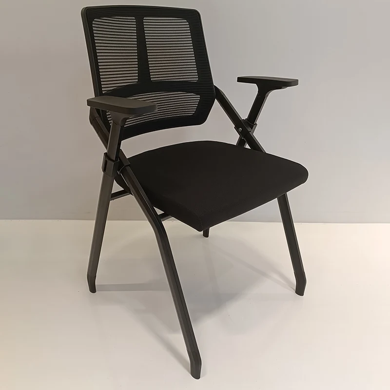 Modern Ergonomic Folding Office Chair - Space-Saving Nesting Training Chair With High-Density Foam & Silent Casters For Home Office