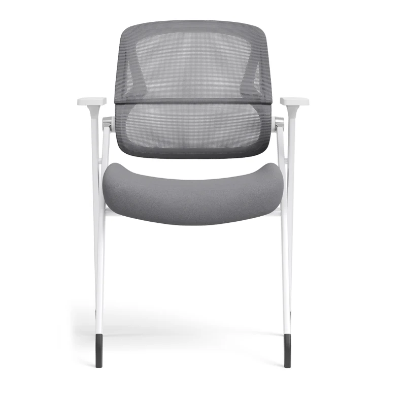 Modern Classroom Training Chair With White Steel Frame - Multi-Function Foldable Office Chair For Home Office