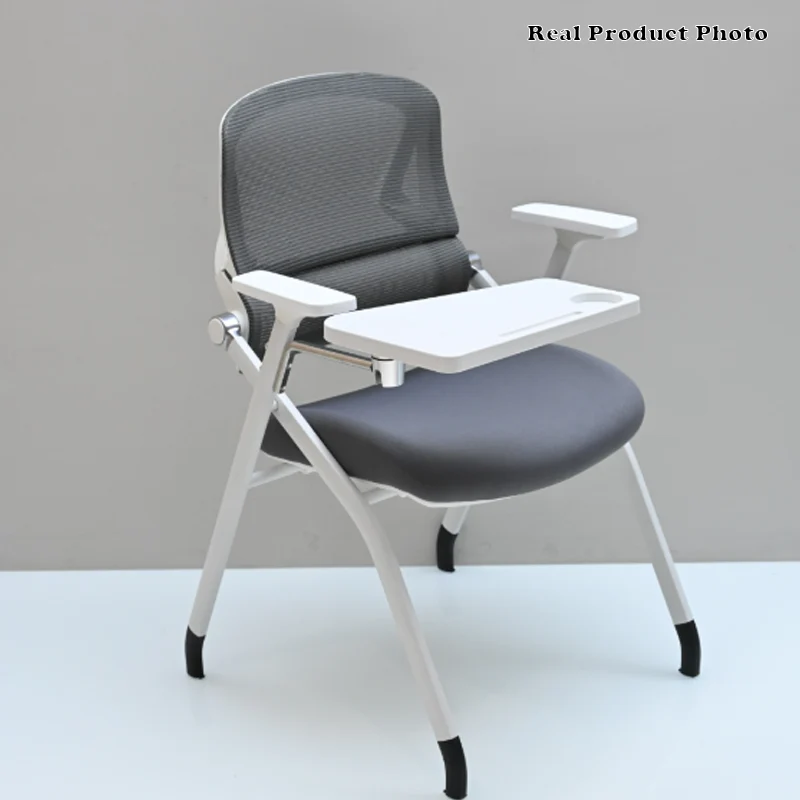 Modern Conference Office Chair With Writing Board - Space Saving Folding Training Desk Chair For Home Office