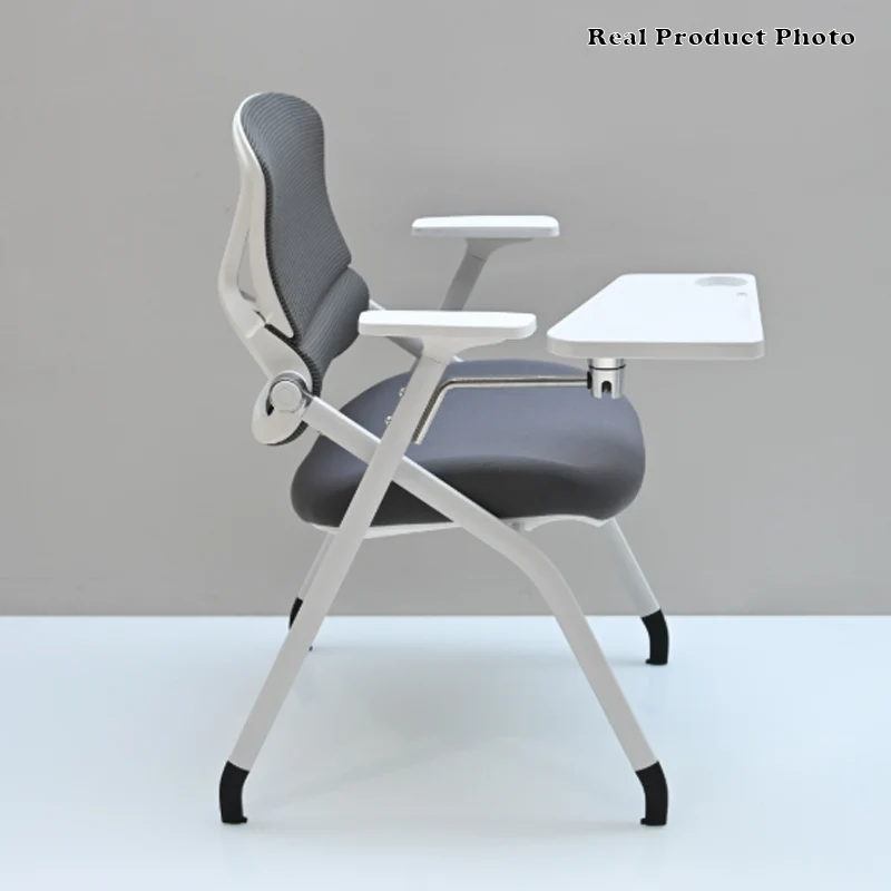 Modern Conference Office Chair With Writing Board - Space Saving Folding Training Desk Chair For Home Office
