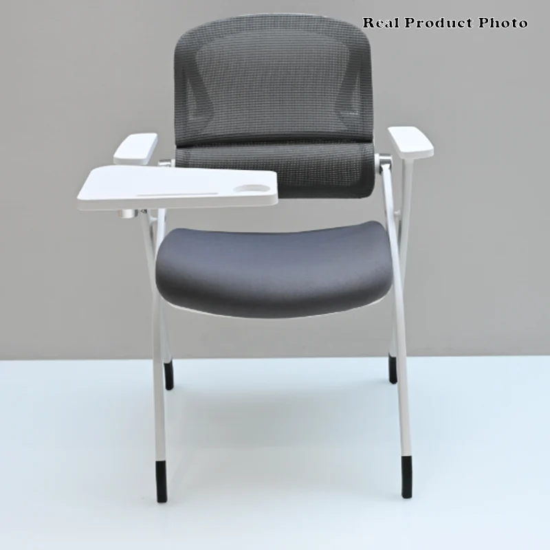 Modern Conference Office Chair With Writing Board - Space Saving Folding Training Desk Chair For Home Office