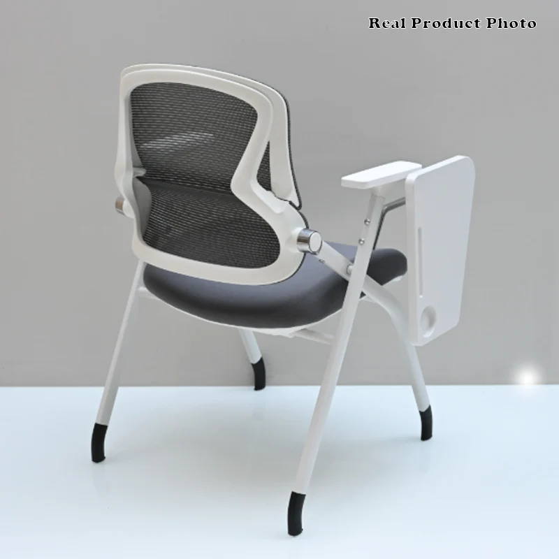 Modern Conference Office Chair With Writing Board - Space Saving Folding Training Desk Chair For Home Office