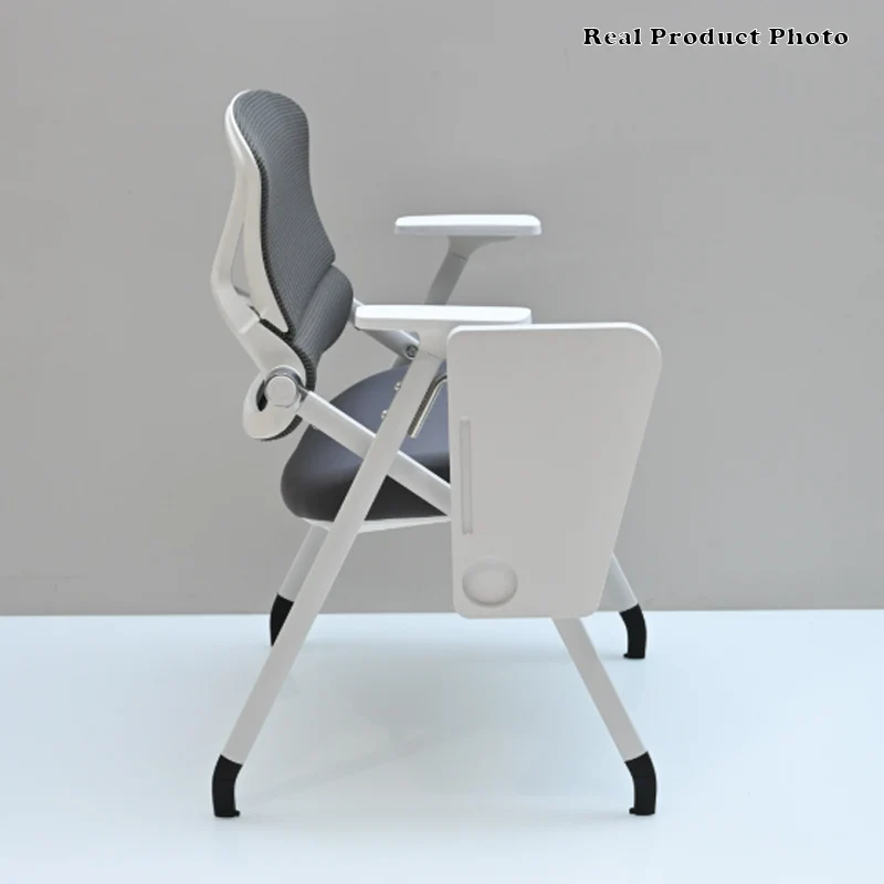 Modern Conference Office Chair With Writing Board - Space Saving Folding Training Desk Chair For Home Office