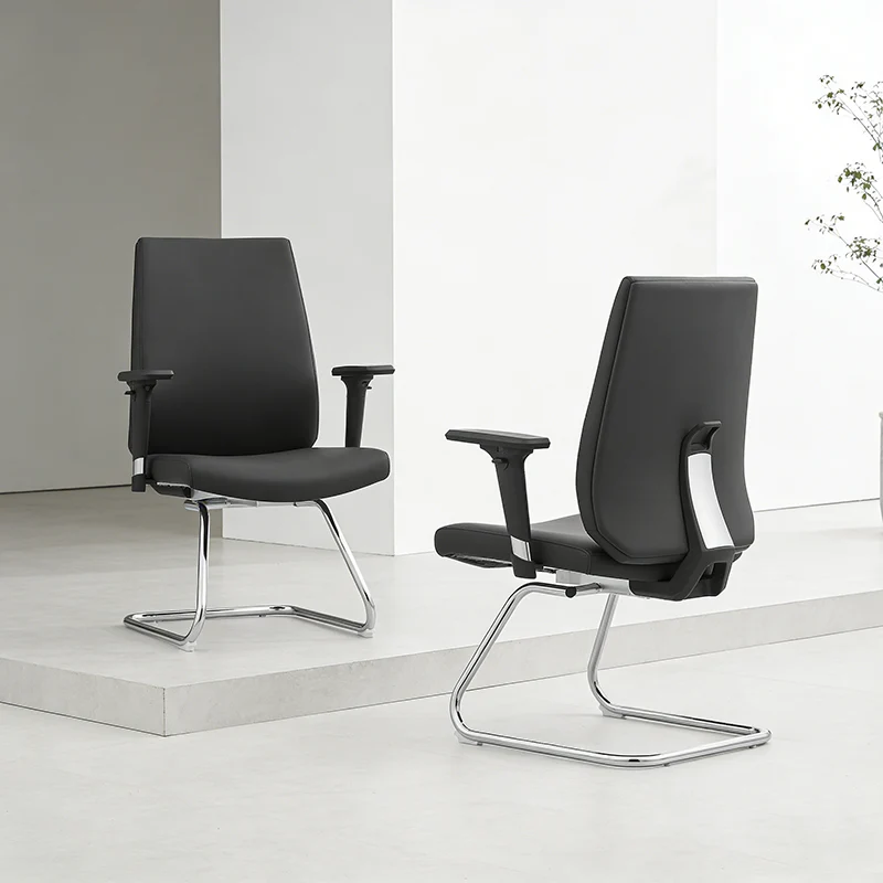 Modern Corporate Executive Desk Chair With 3D Multi-Directional Armrests & PU Leather - High-End Office Reception Chair For Home Office