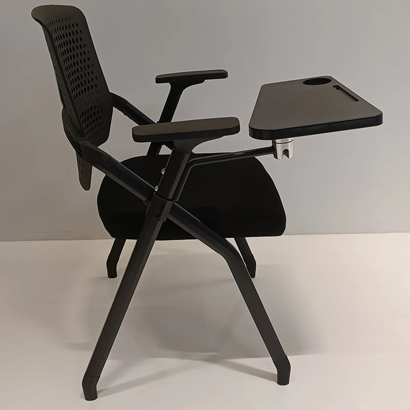 Modern Folding Ergonomic Office Chair - Rectangular Training Chair With 180° Writing Tablet For Home Office