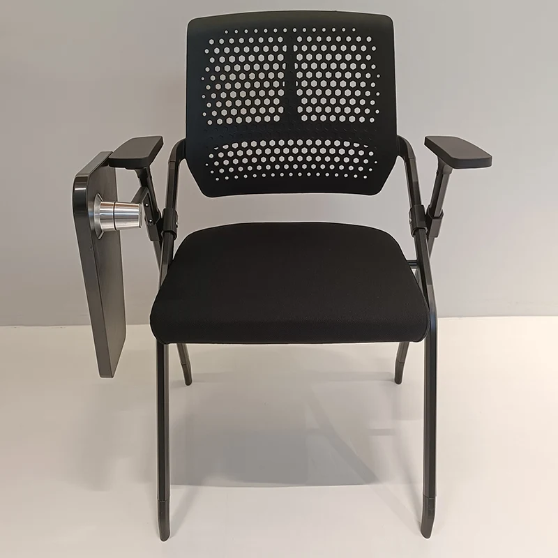 Modern Folding Ergonomic Office Chair - Rectangular Training Chair With 180° Writing Tablet For Home Office