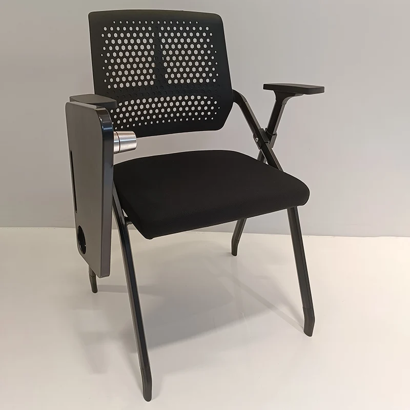 Modern Folding Ergonomic Office Chair - Rectangular Training Chair With 180° Writing Tablet For Home Office