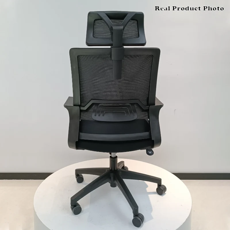 Modern High Back Breathable Mesh Office Chair - Rectangular Adjustable Headrest PU Casters Desk Chair For Home Office