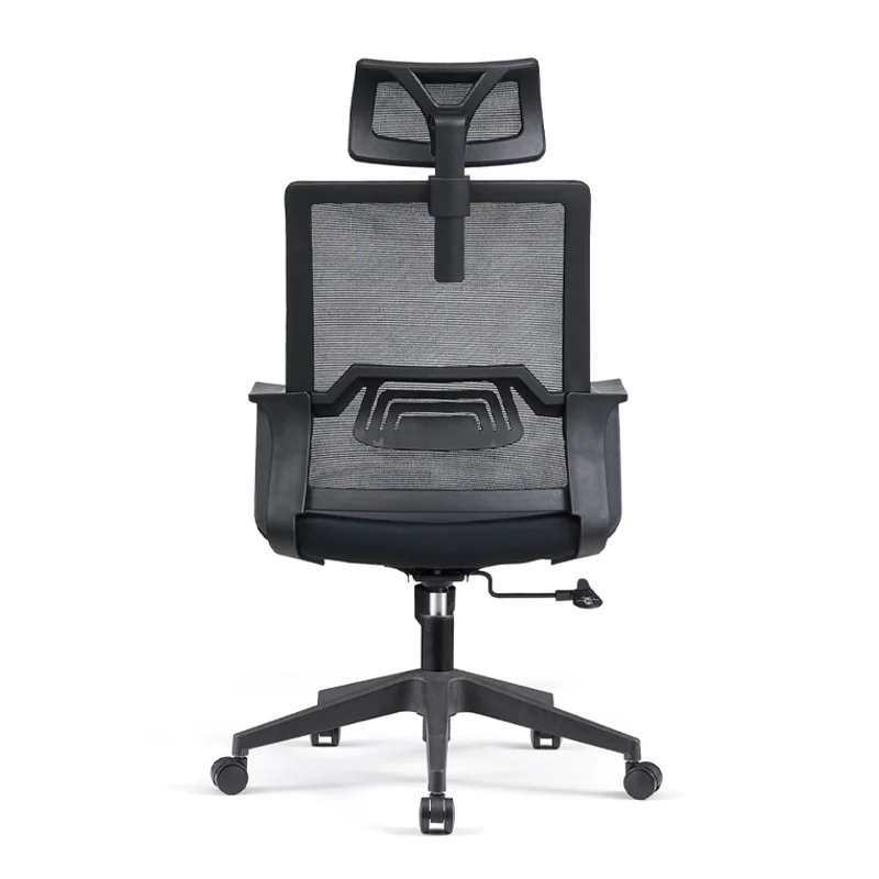 Modern High Back Breathable Mesh Office Chair - Rectangular Adjustable Headrest PU Casters Desk Chair For Home Office
