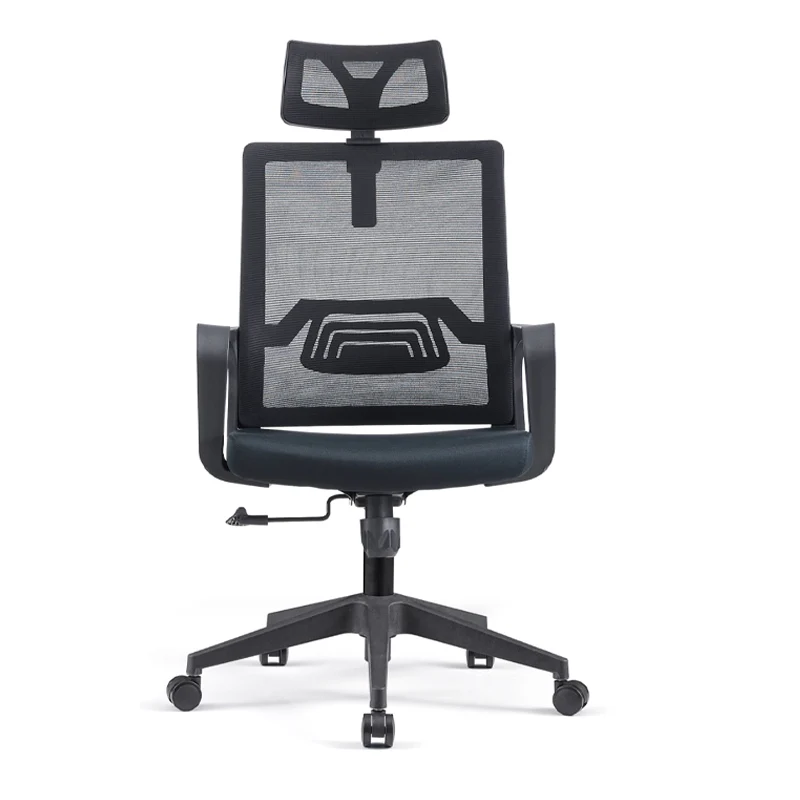 Modern High Back Breathable Mesh Office Chair - Rectangular Adjustable Headrest PU Casters Desk Chair For Home Office