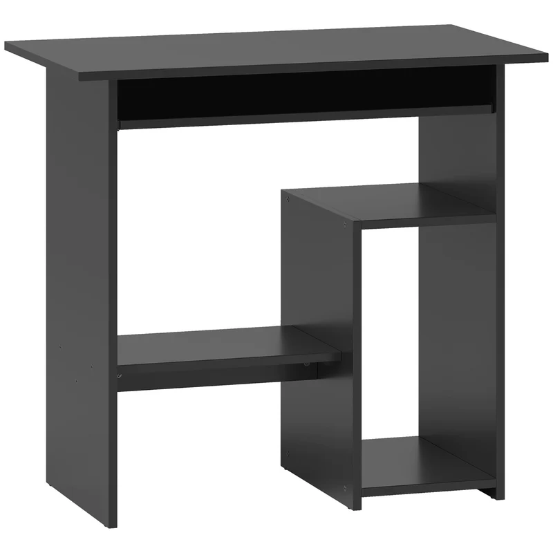 Mesa de computador, Secretária, Painel de partículas, Metal, 80 x 45 x 75 cm, Preto