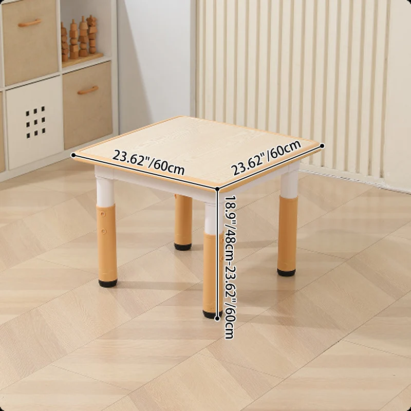 Modern Minimalist Fireboard PP Square Rectangular Kids Study Desk 1-Tier Adjustable For Living Room