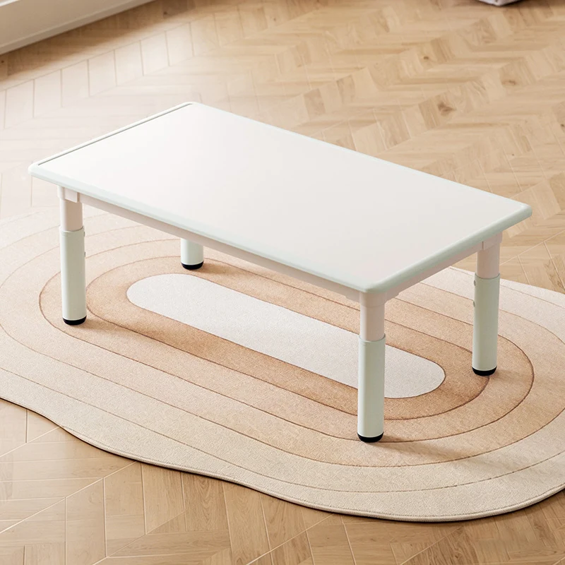 Modern Minimalist Particle Board PP Cylindrical Square Kids Study Table With Adjustable Height For Living Room