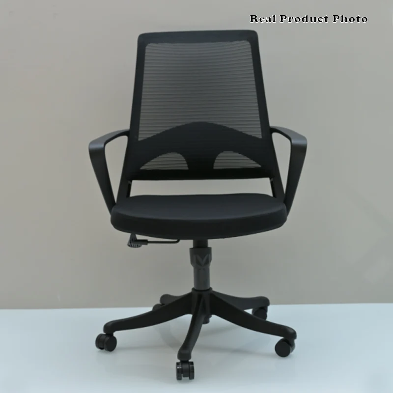 Modern Ergonomic Mid Back Mesh Office Chair - Rectangular Lumbar Support Breathable Backrest Desk Chair For Home Office