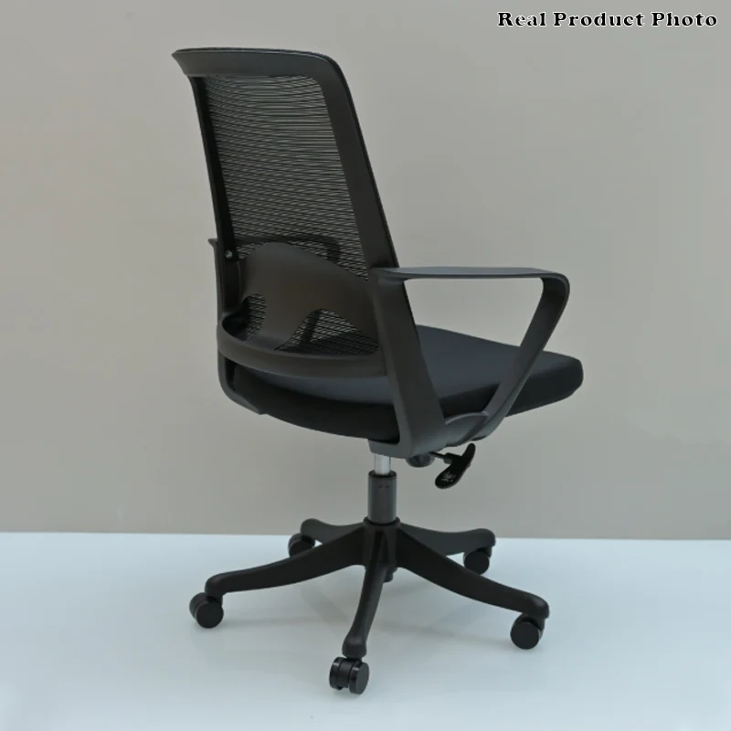Modern Ergonomic Mid Back Mesh Office Chair - Rectangular Lumbar Support Breathable Backrest Desk Chair For Home Office