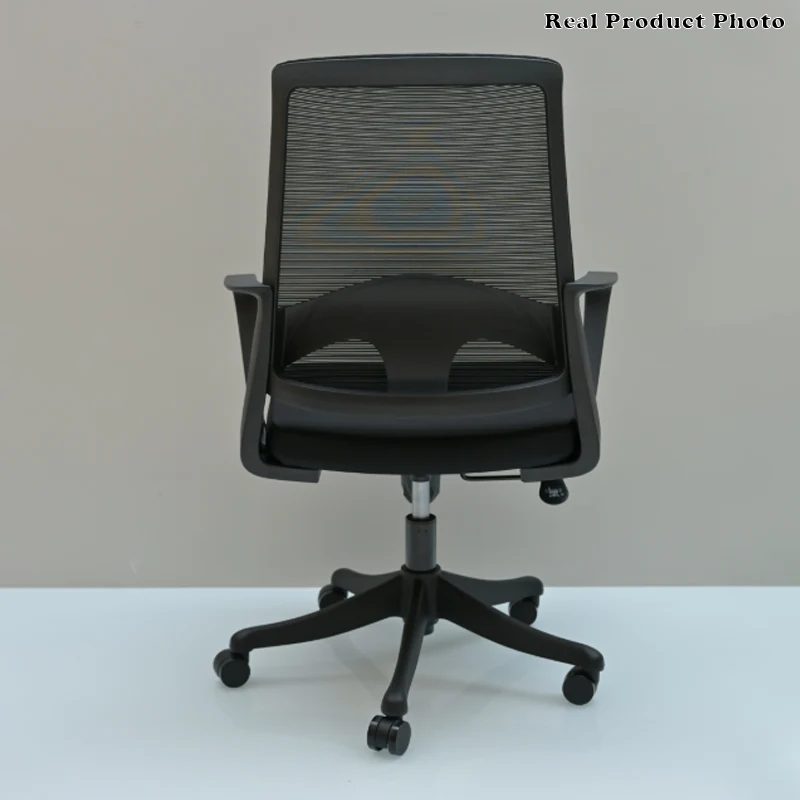 Modern Ergonomic Mid Back Mesh Office Chair - Rectangular Lumbar Support Breathable Backrest Desk Chair For Home Office