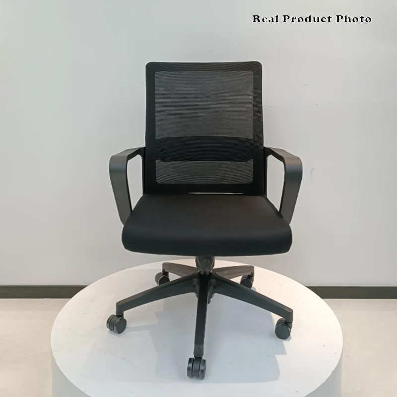 Modern Adjustable Mid-Back Mesh Task Chair - Rectangular Lumbar Support Reclining Tilt Desk Chair For Home Office