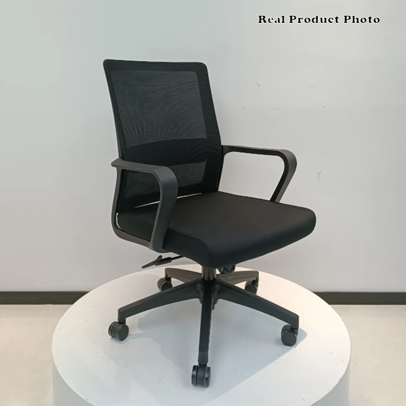 Modern Adjustable Mid-Back Mesh Task Chair - Rectangular Lumbar Support Reclining Tilt Desk Chair For Home Office