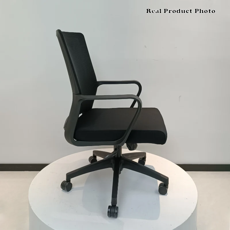 Modern Adjustable Mid-Back Mesh Task Chair - Rectangular Lumbar Support Reclining Tilt Desk Chair For Home Office