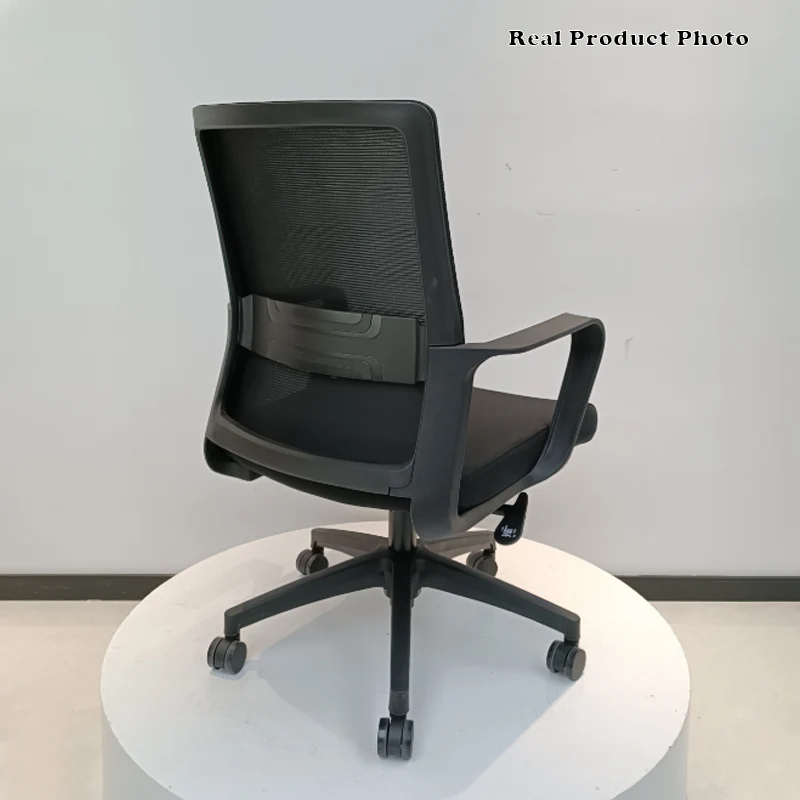 Modern Adjustable Mid-Back Mesh Task Chair - Rectangular Lumbar Support Reclining Tilt Desk Chair For Home Office