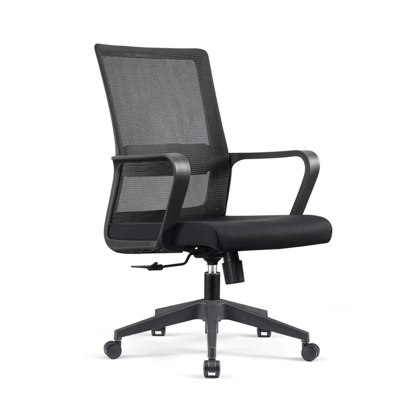 Modern Adjustable Mid-Back Mesh Task Chair - Rectangular Lumbar Support Reclining Tilt Desk Chair For Home Office