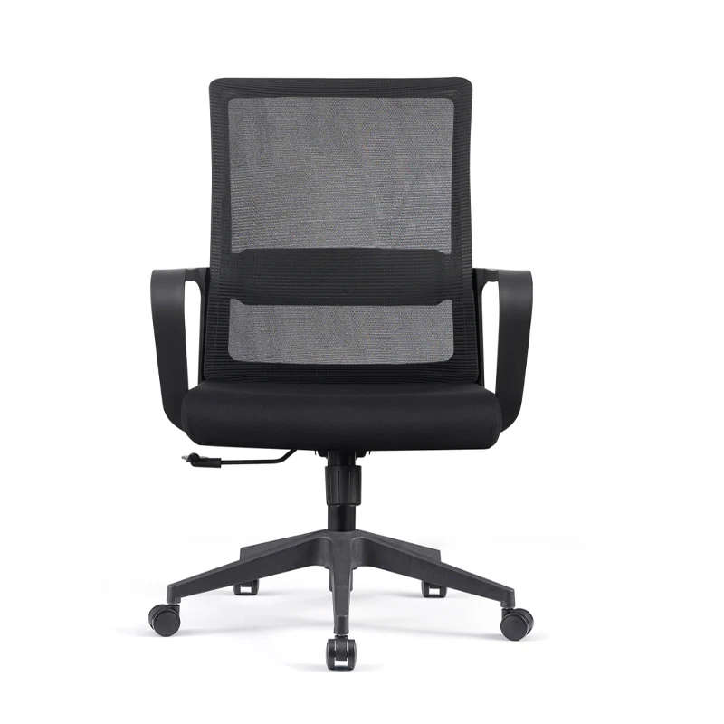 Modern Adjustable Mid-Back Mesh Task Chair - Rectangular Lumbar Support Reclining Tilt Desk Chair For Home Office