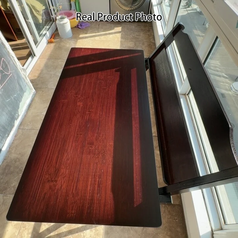 Traditional Chinese Bamboo Rectangular Foldable Study Desk 1-Tier Folding Writing Table For Living Room