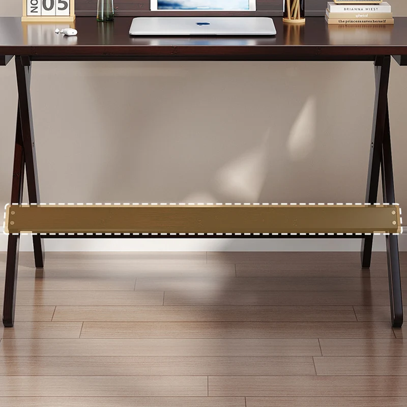 Traditional Chinese Bamboo Rectangular Foldable Study Desk 1-Tier Folding Writing Table For Living Room