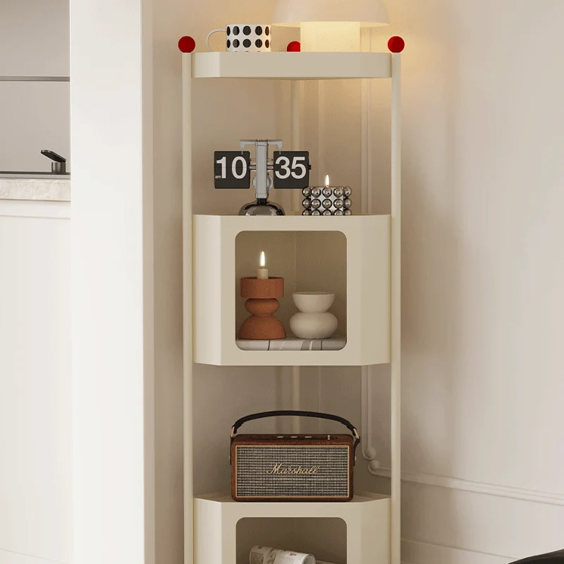 Contemporary Industrial Iron Triangular Floor-Standing Corner Storage Shelf 3-Layer For Living Room