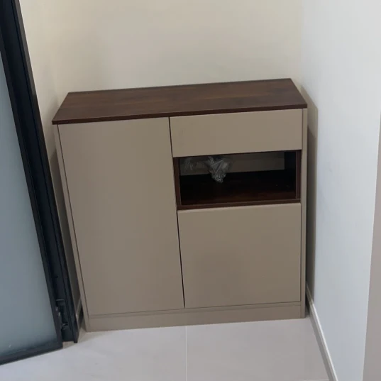 Modern Minimalist Eco Board Rectangular Storage Cabinet 3-Storage For Living Room