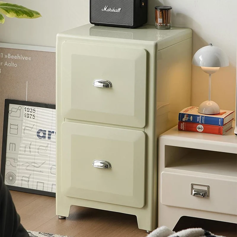 Contemporary Retro Powder-Coated Iron Rectangular Storage Cabinet With 2 Drawers For Living Room