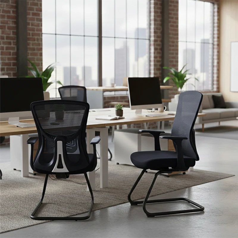 Versatile Business-Ready Design Mesh Cantilever Office Chair - Minimalist High-Strength Breathable Mesh Backrest Desk Chair For Home Office