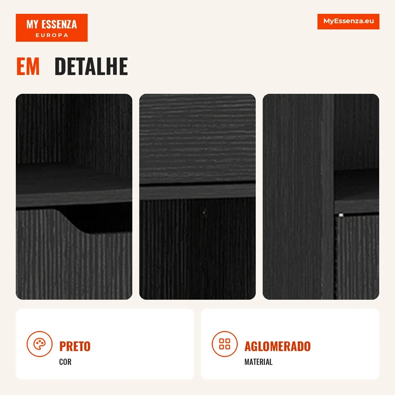 Estante de 6 Compartimentos com Gaveta e Compartimento Ajustável Armário de Armazenamento Independente 30x24x158 cm Preto