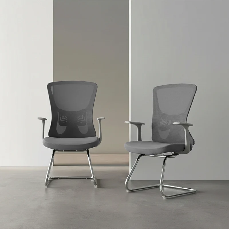 Modern Minimalist Mesh Cantilever Reception Chair - Breathable Mesh Ergonomic Electroplated Steel Frame Office Chair For Home Office