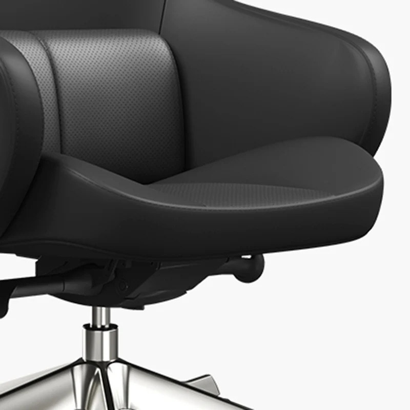 Modern Ergonomic Deluxe Executive Desk Chair: Silicone-Coated Faux Leather - Minimalist Office Chair For Home Office