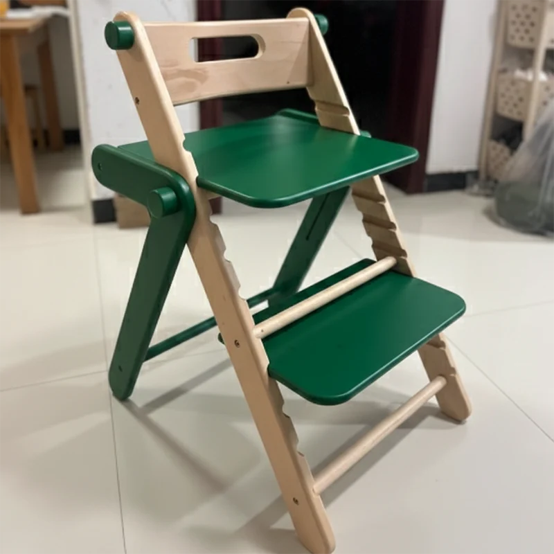 Modern Minimalist Geometric Beech & Plywood Adjustable Kids Lounge Chair Backrest Armless For Dining Room & Study