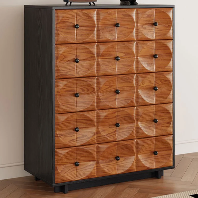 Traditional Vintage Eco Board Rectangular Storage Cabinet 3/4/5-Drawer For Living Room