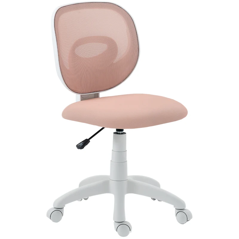 Cadeira de Escritório Ergonômica com Encosto em C, Regulável em Altura, Rosa