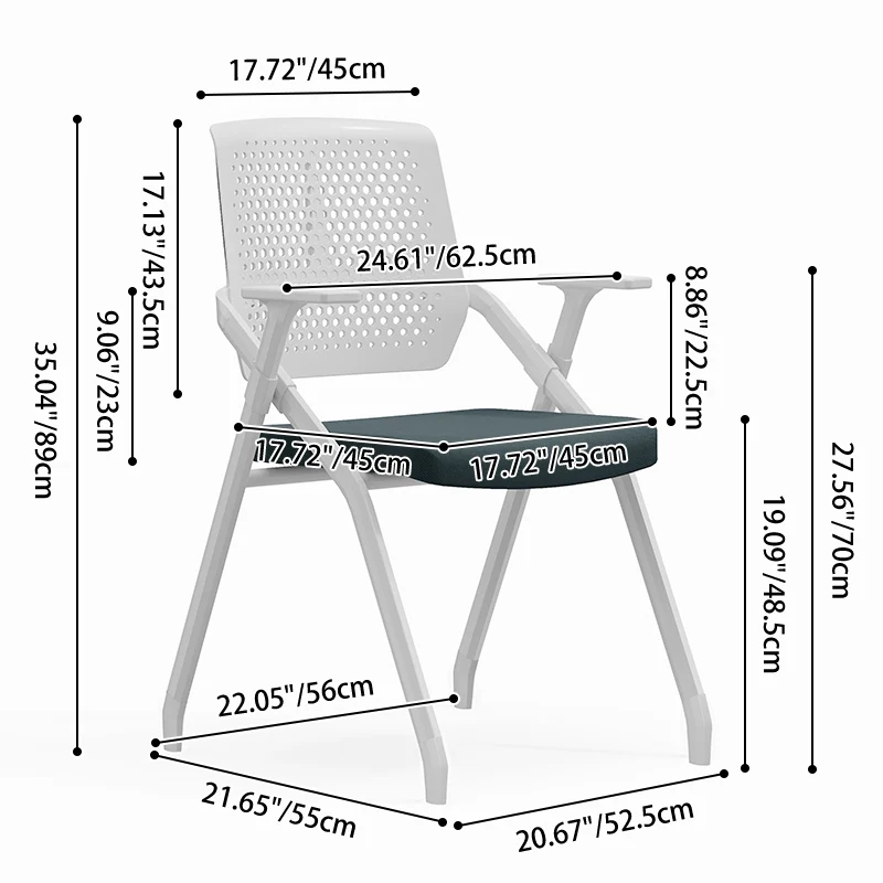 Modern Ergonomic Breathable Mesh Seat High Density Foam Meeting Chair - Rectangular Foldable Training Chair Space Saving Design For Home Office