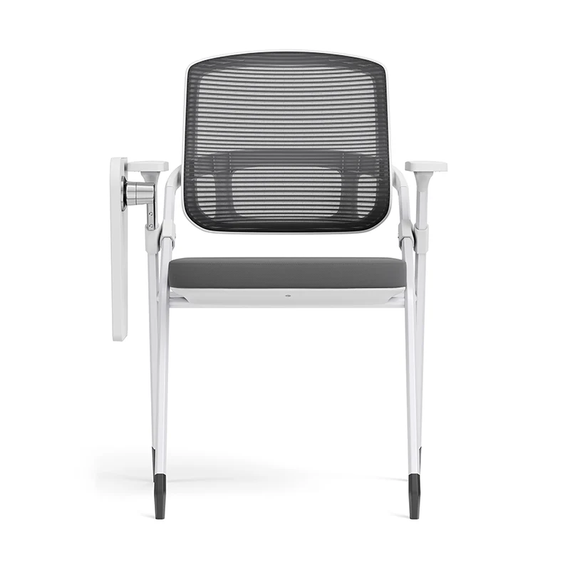 Modern Multi-Functional Mesh Conference Training Chair - Rectangular Foldable Ergonomic Office Chair With Stackable Writing Board For Home Office