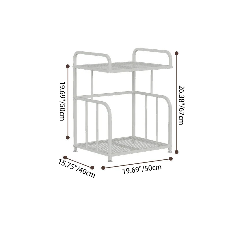 Modern Minimalist Trapezoid Iron Lightweight Storage Shelf 2/3-Layer For Home Office